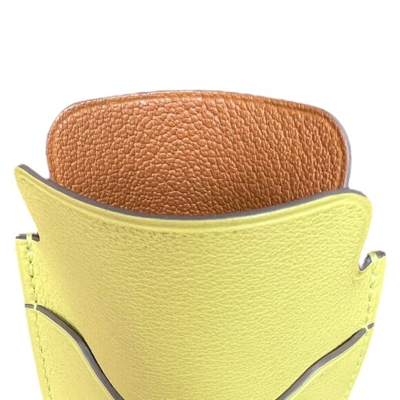 Hermes Swift Chevre Calfskin Lemon Yellow Credit Card Drivers License Wallet - Picture 6 of 10